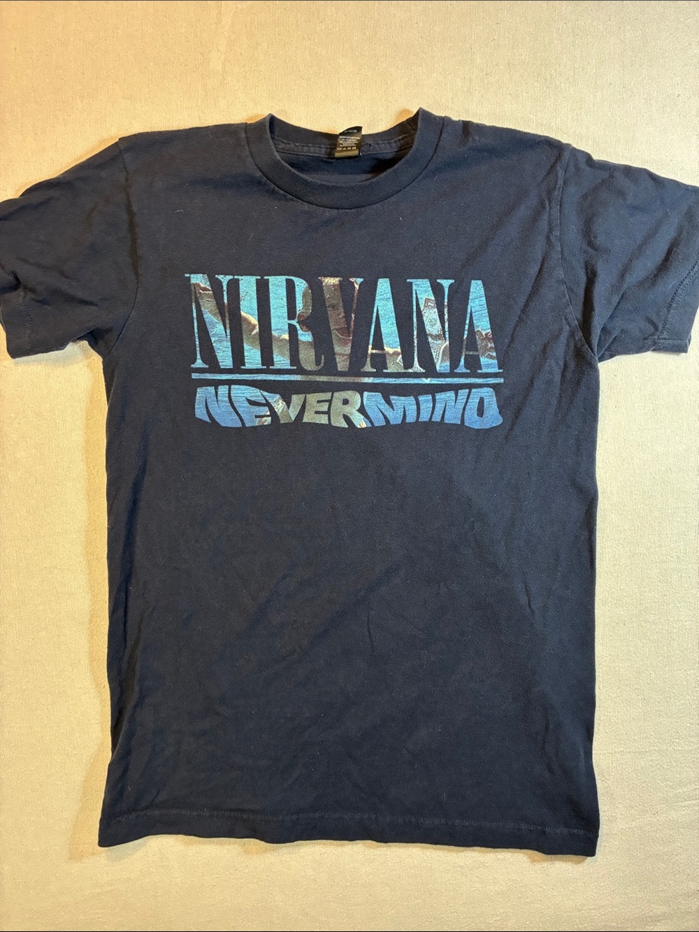 NIRVANA Nevermind Band Logo Tee - Dark Blue